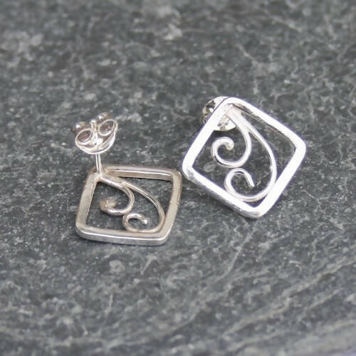 Fern inspired silver earrings