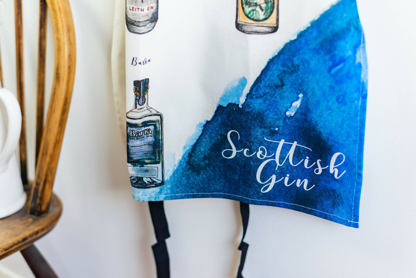 Scottish Gin Watercolour Cotton Apron