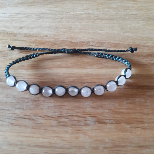 Wee Gems Macrame Bracelet - Rose Quartz