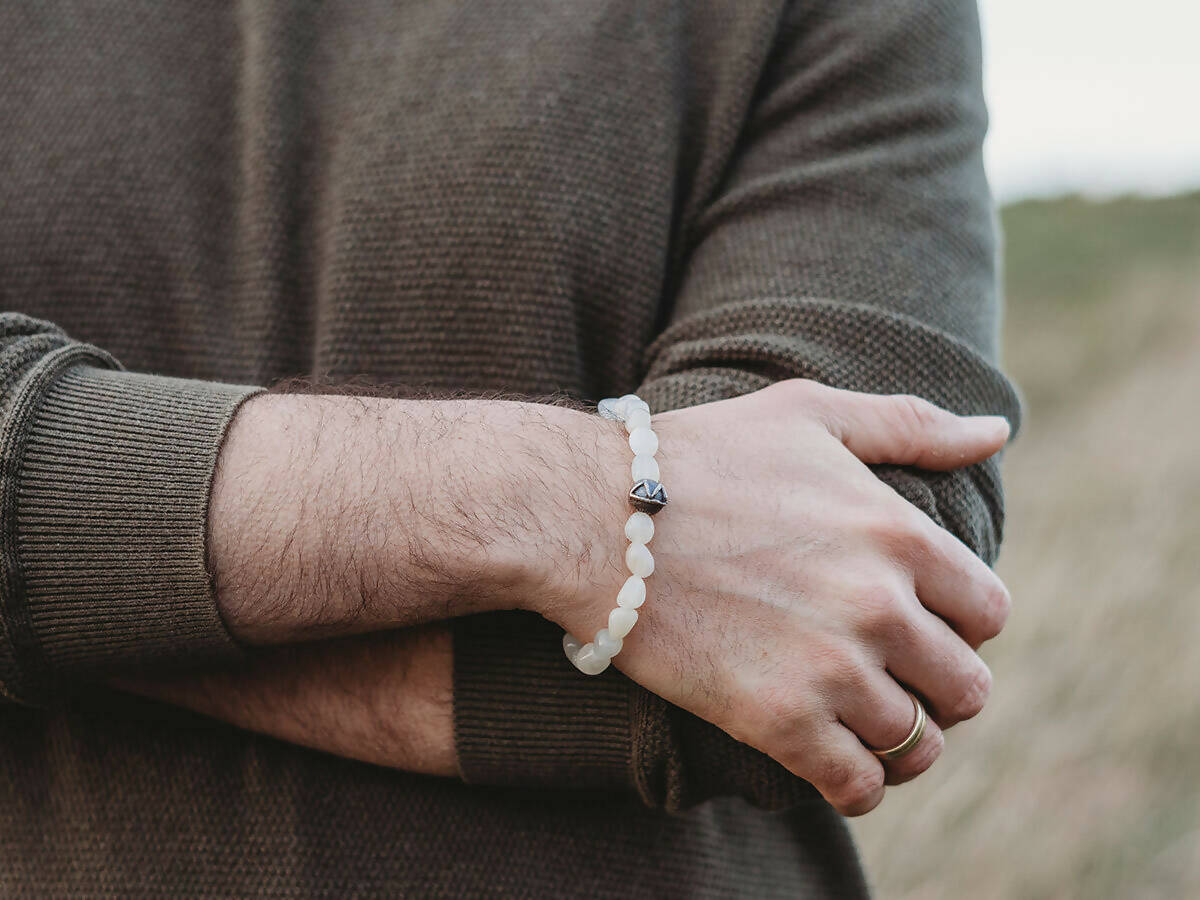 Berkano silver rune bracelet.