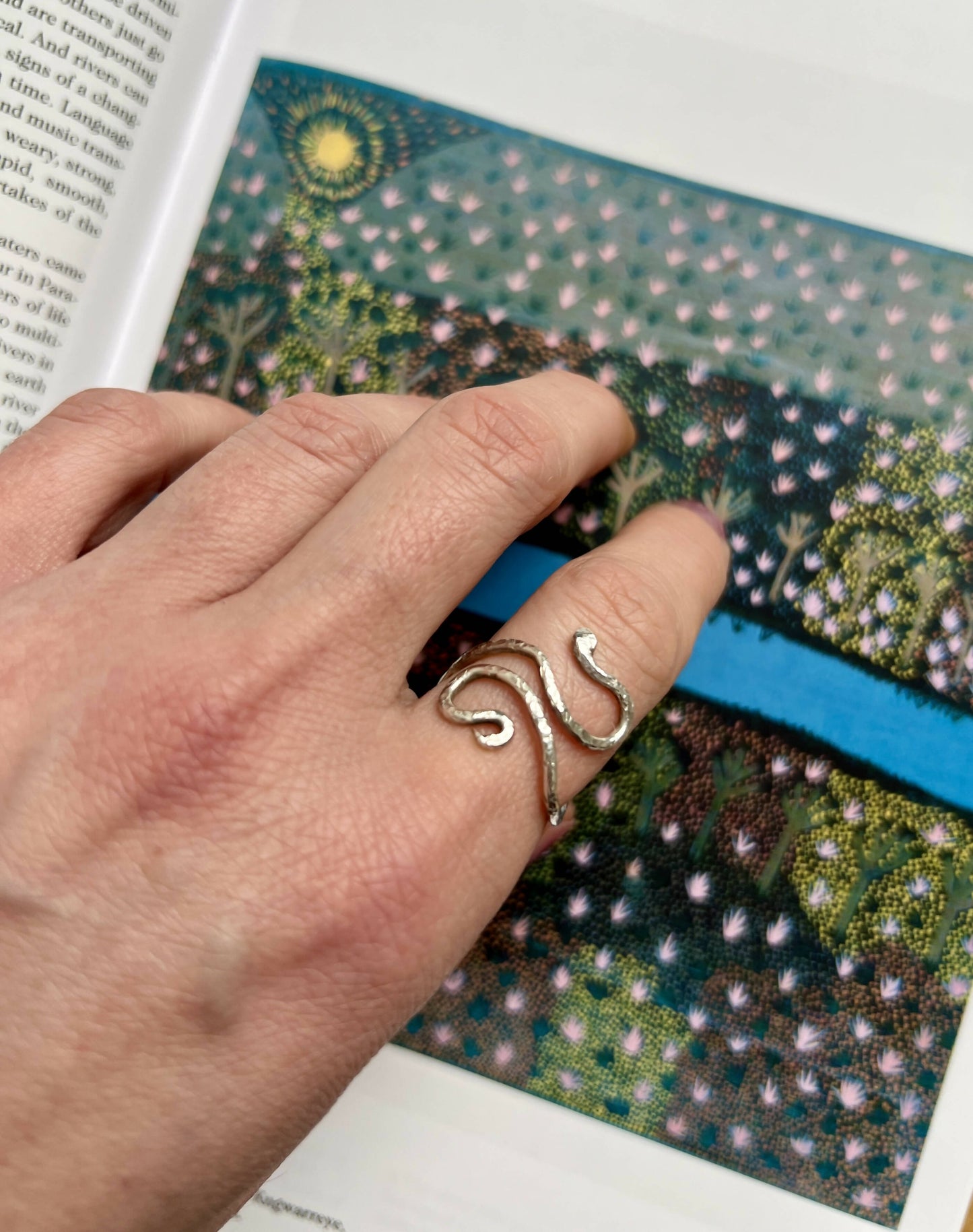 Snake - sterling silver adjustable ring.