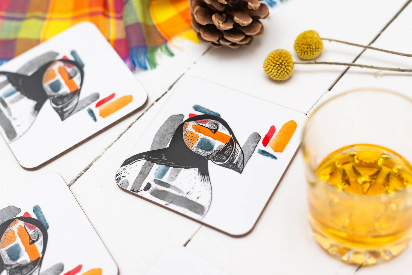 Scottish Animals Watercolour Coasters - Set of 4