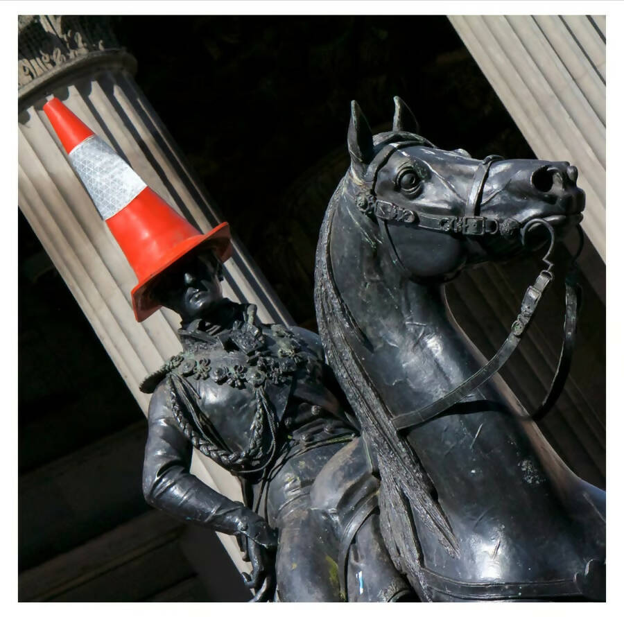 ‘Duke, Cone, Glasgow’ signed square mounted print 30 x 30cm