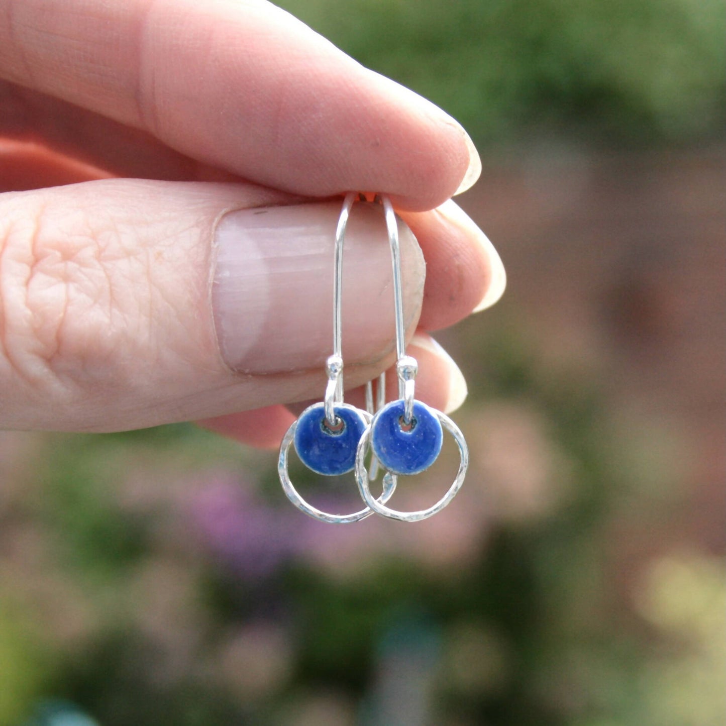 Silver and enamel earrings