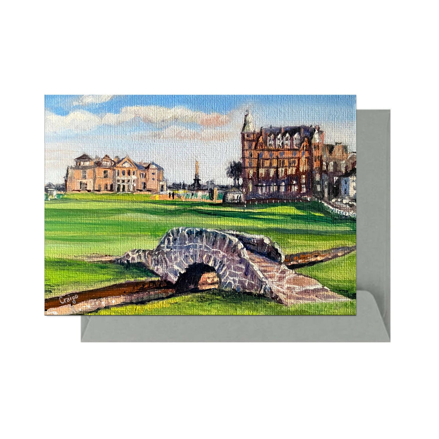 'Swilcan Bridge St Andrews' Blank Greeting Card by 'Craigo'