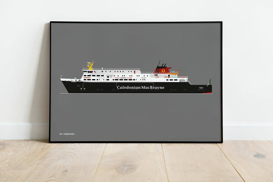 MV Hebrides (Uig, Uig Triangle, Lochmaddy, Tarbert, Uist) - Illustration (A4)