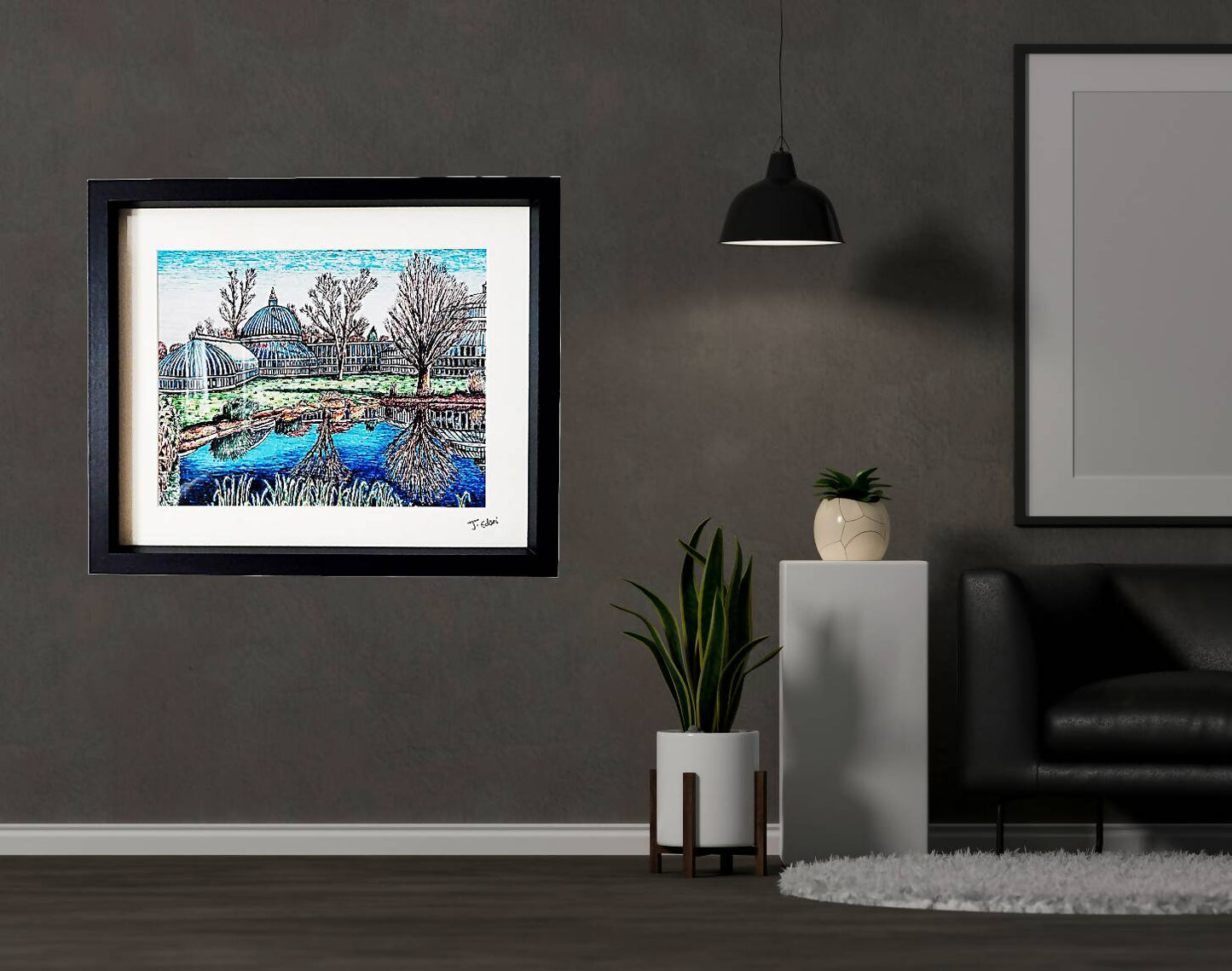 Framed Glasgow Giclee Art Print- Botanical Gardens