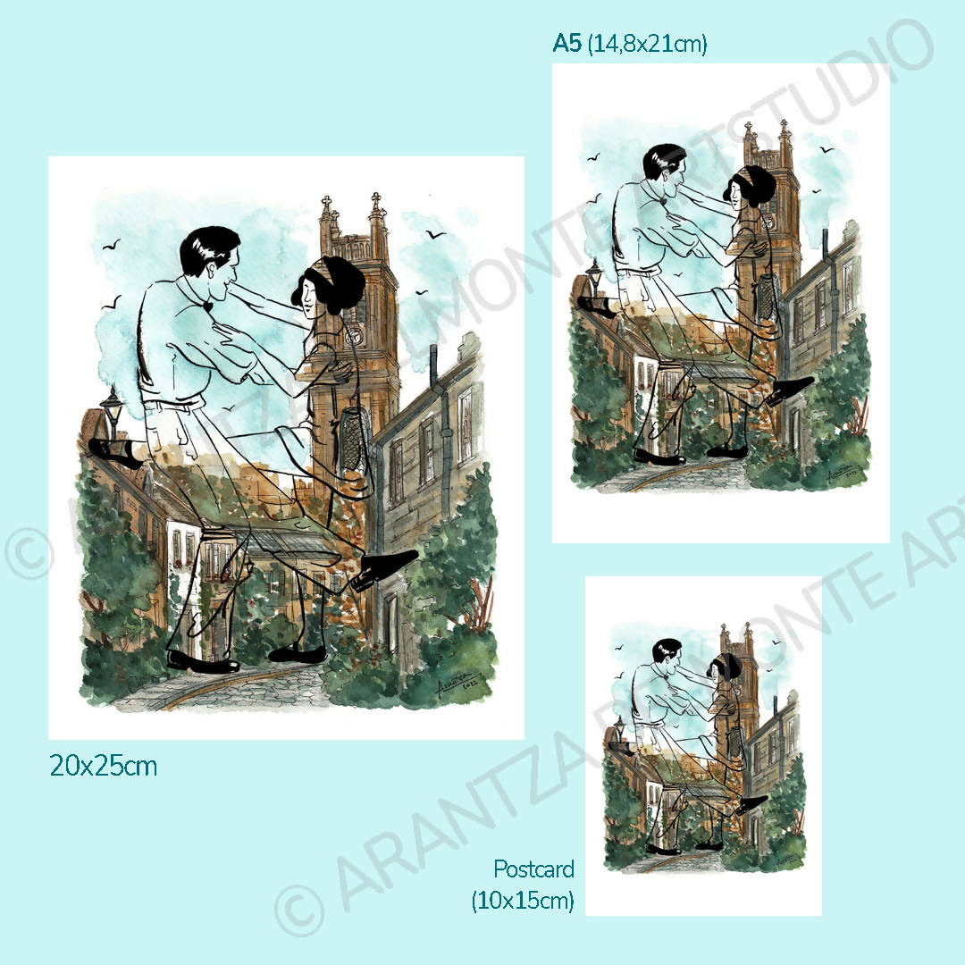 Our first date at Circus Lane- art print