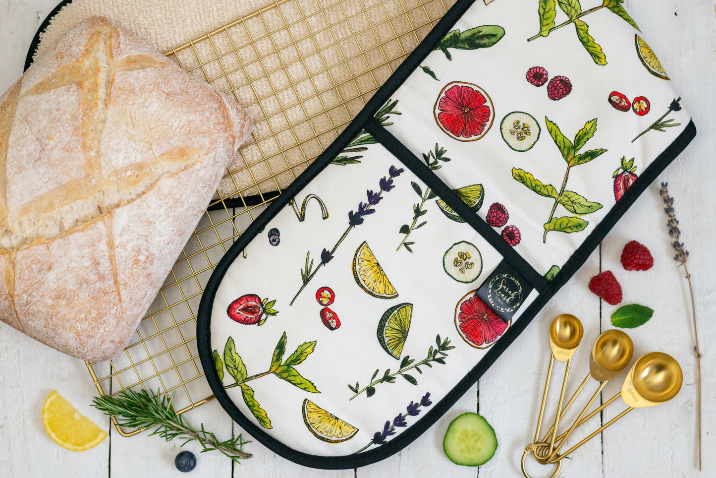 Gin Garnish Botanical Watercolour Oven Gloves