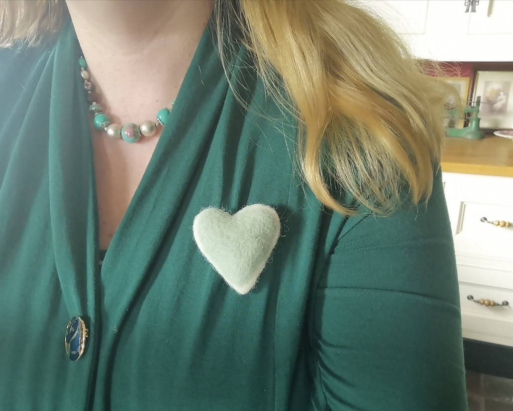 Green Heart Brooch