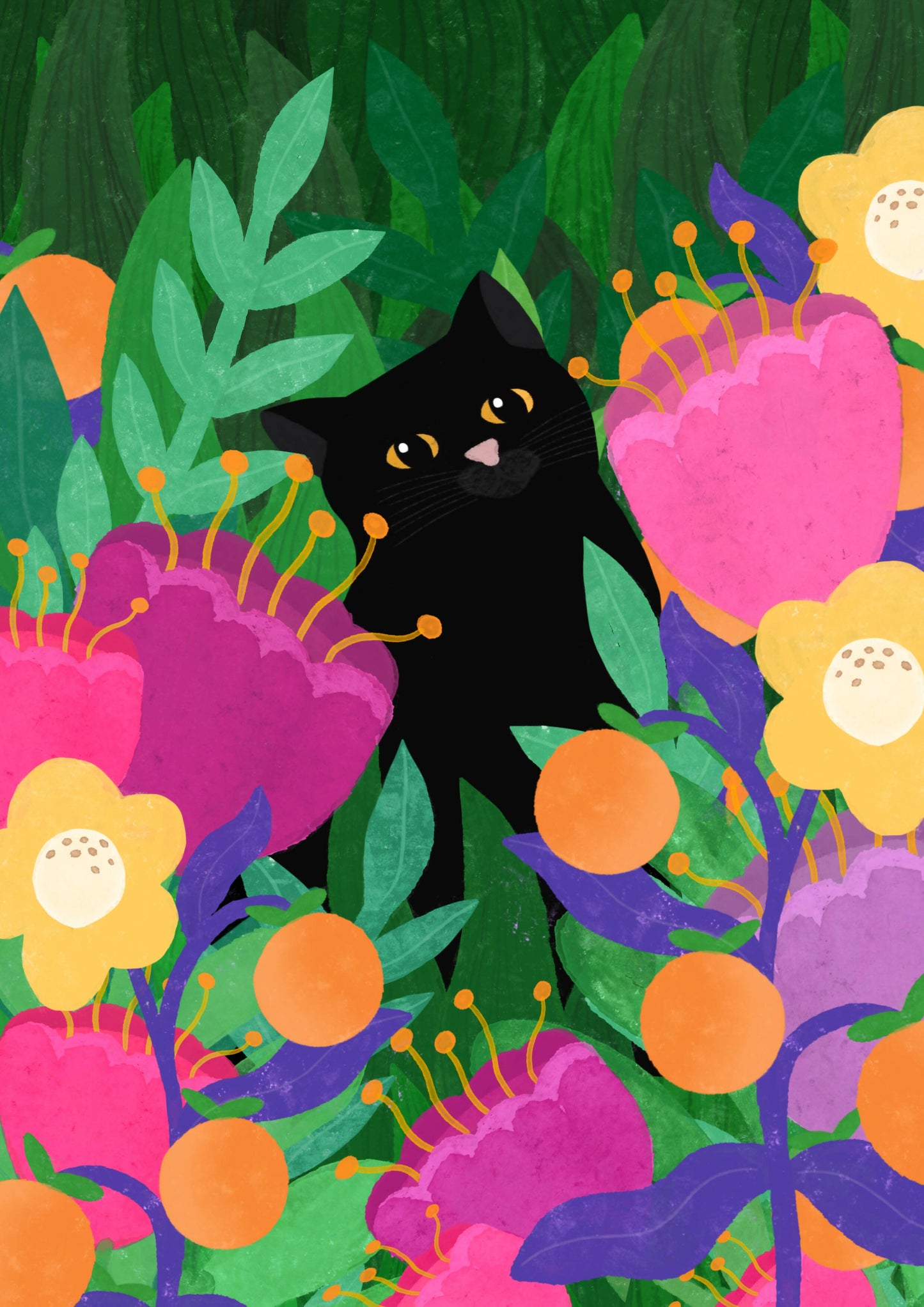 Cat In The Wild Print