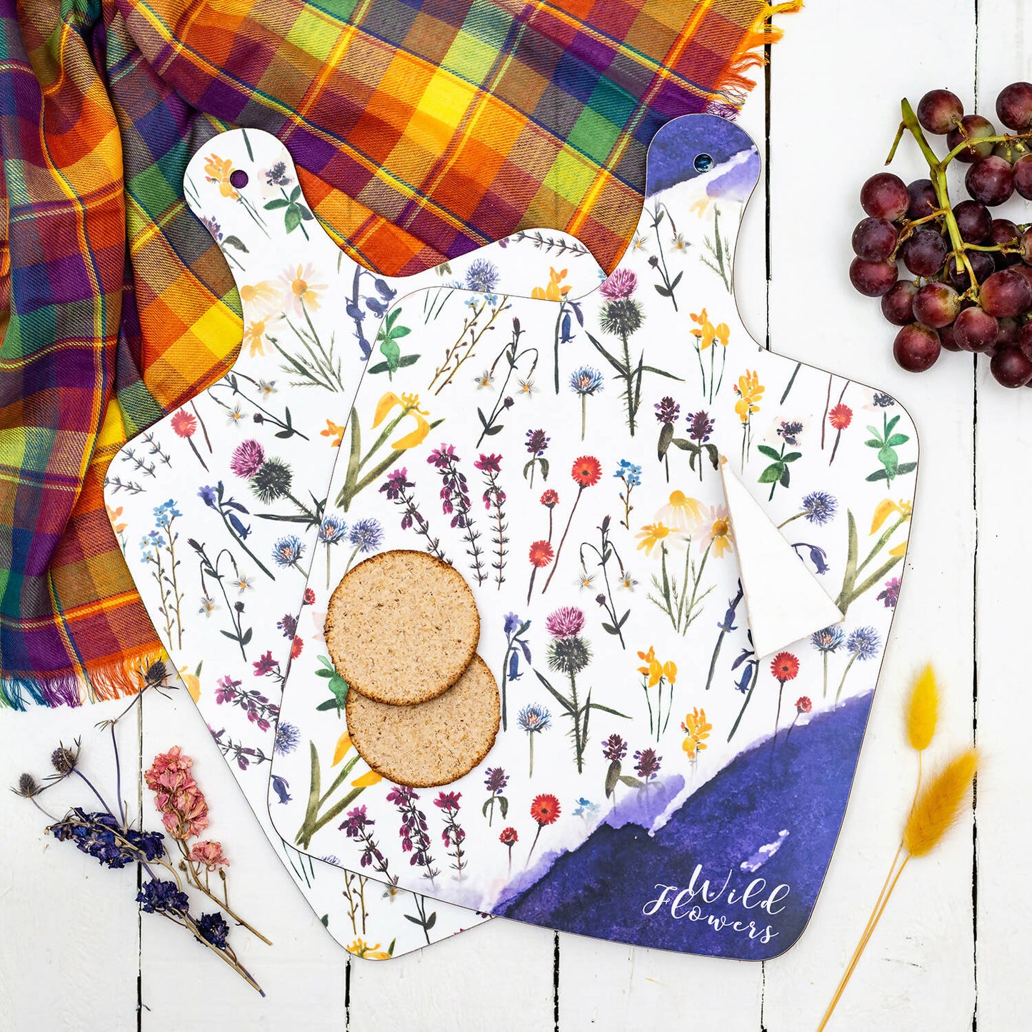 Wildflowers Watercolour Chopping Board