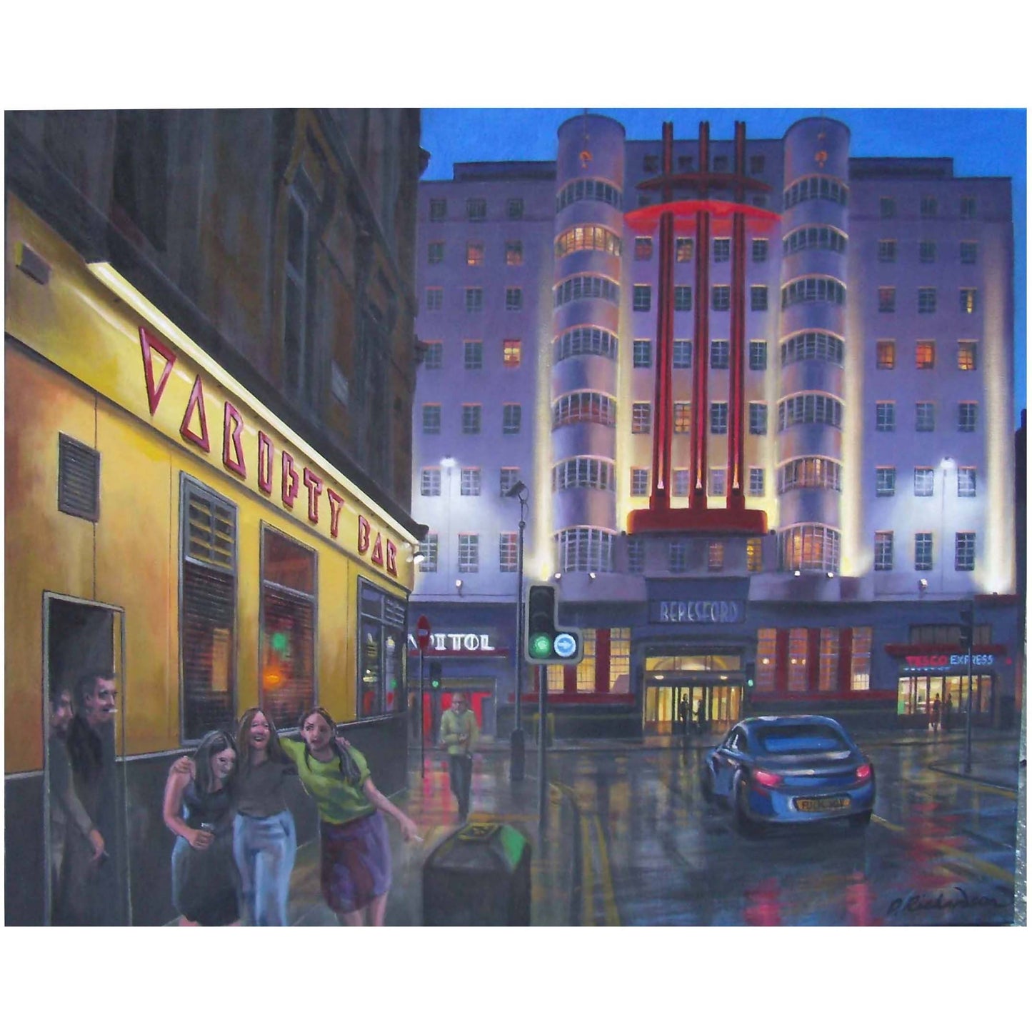 Variety Bar and Beresford, Glasgow. Art Print.