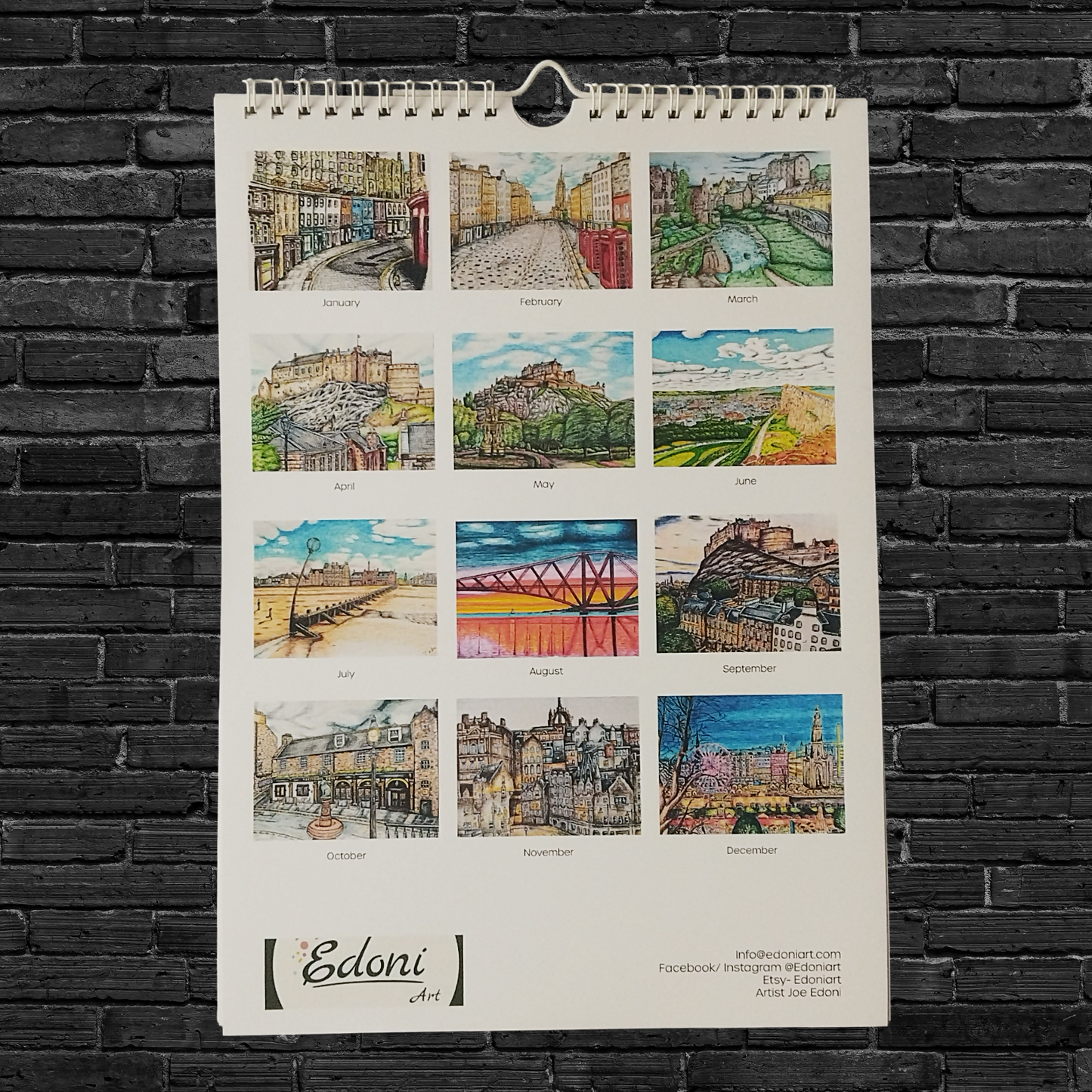 Limited Edition Edinburgh A4 Wall Calendar