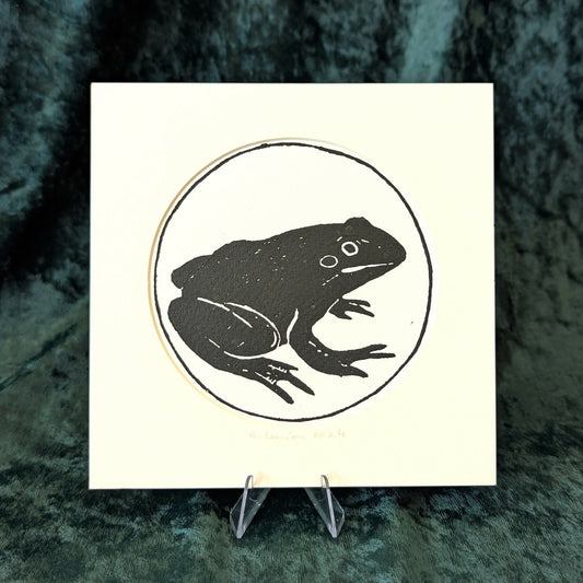 Frog Linocut Print (1)