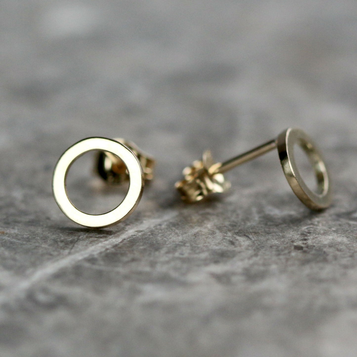 Solid 9ct Yellow Gold Polished Halo Studs
