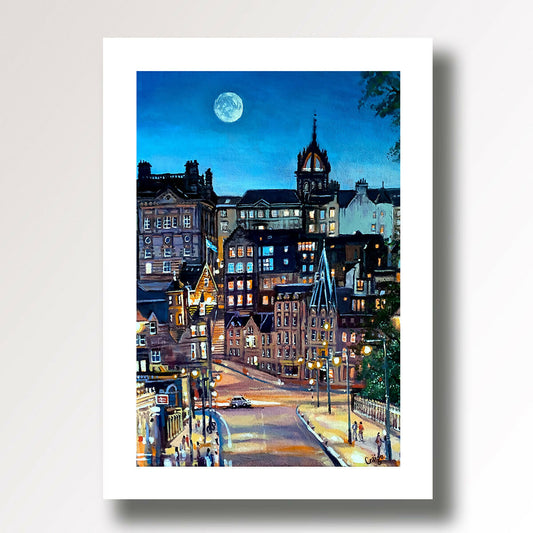 St Giles cathedral Full Moon by Scottish Artist Craigo