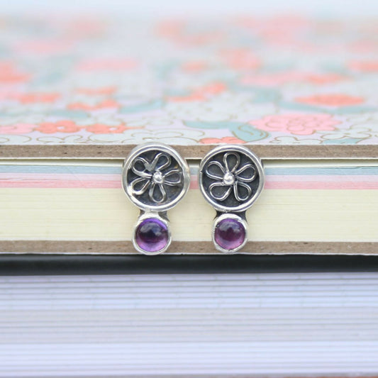 Sterling silver and amethyst earrings