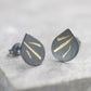 Oxidised Keum Boo Triple Stripe Teardrop Studs