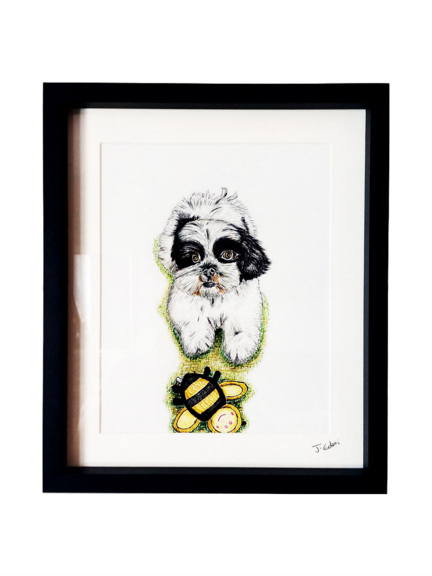 Custom pet portraits framed