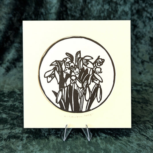 Snowdrops Linocut Print (2)