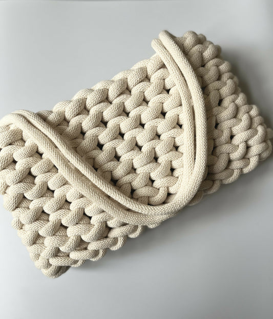 Off White Small Shoulder Bag with Zip