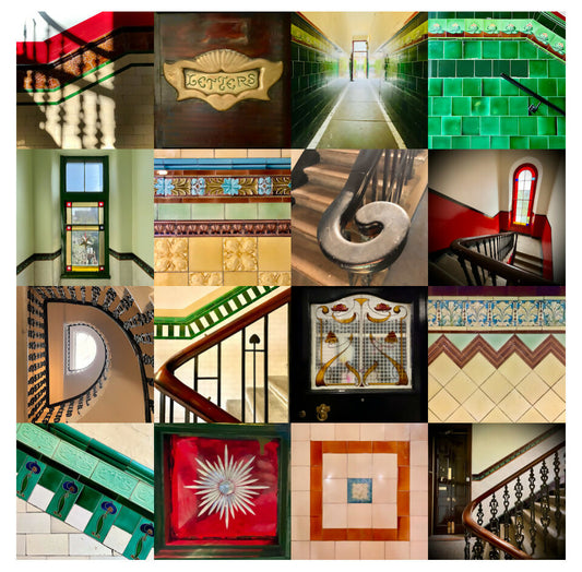 ‘Tenement’ Glasgow signed square print 30 x 30cm FREE DELIVERY