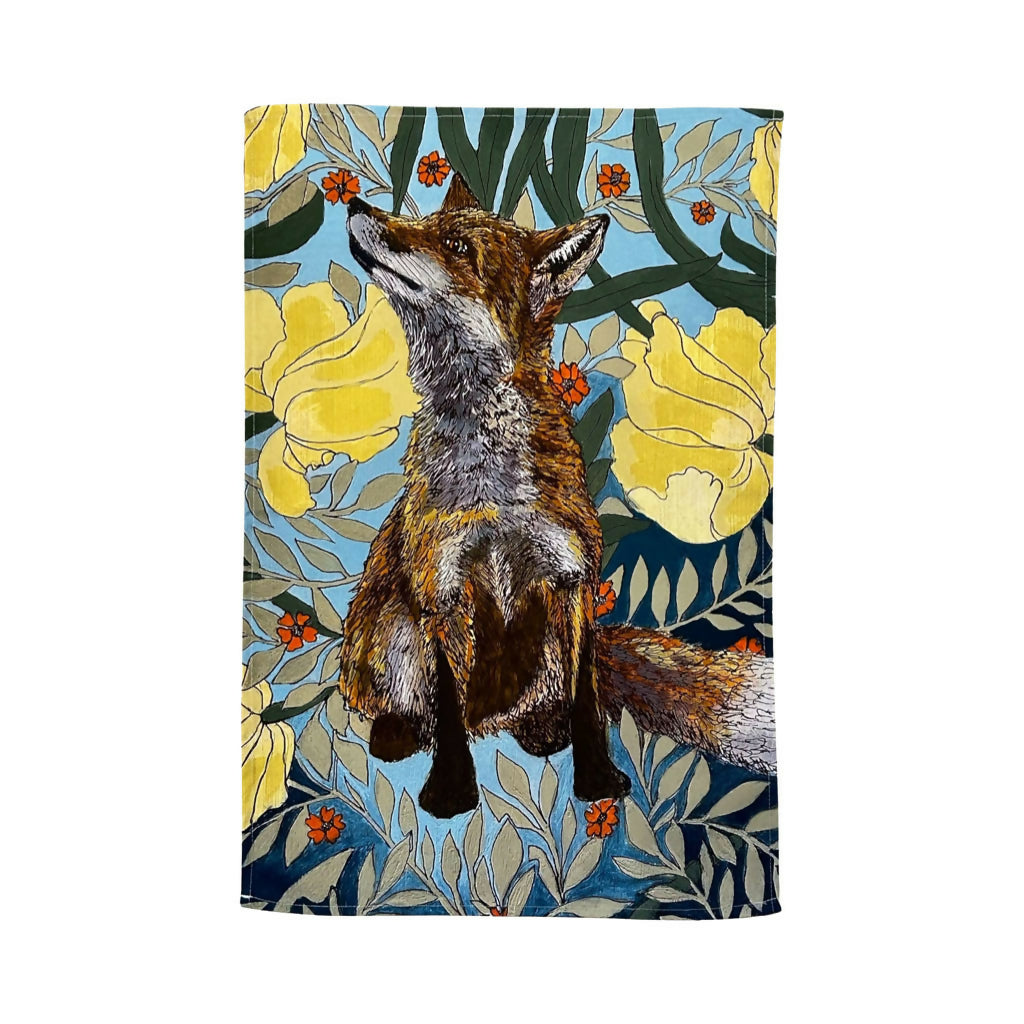 Spring Fox Tea Towel