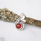 Sterling silver botanical necklace with carnelian gemstone