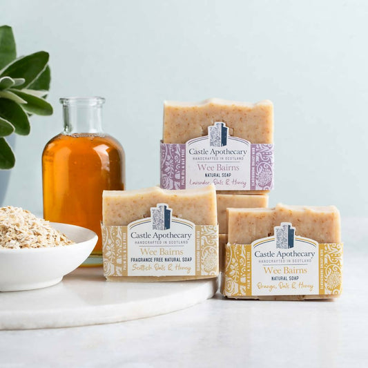 Wee Bairns Natural Soap Gift Set Trio for Delicate, Dry & Sensitive Skin with Scottish Oats & Scottish Honey