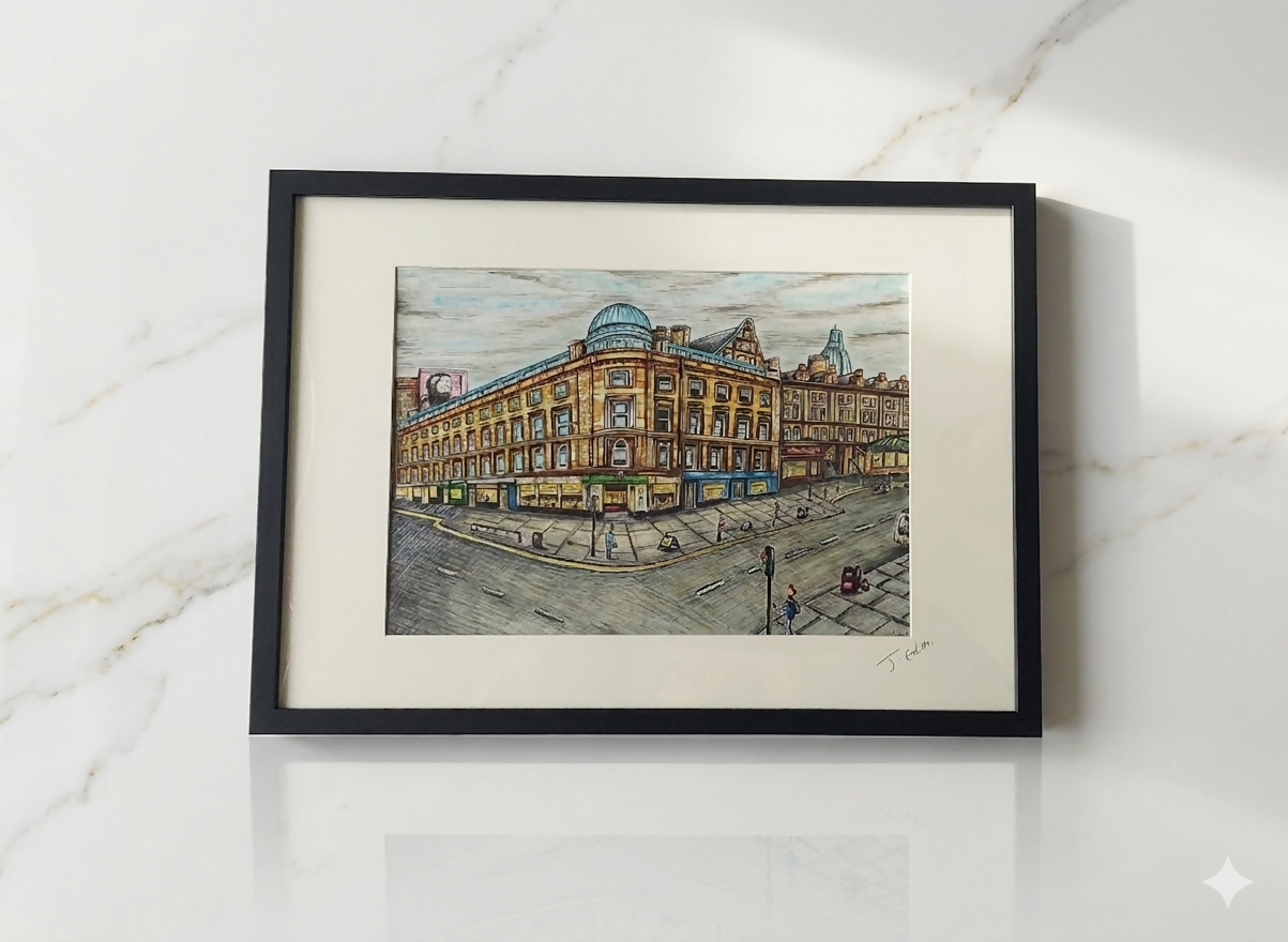 Glasgow Union Corner Building, Framed Art Print