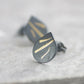 Oxidised Keum Boo Triple Stripe Teardrop Studs