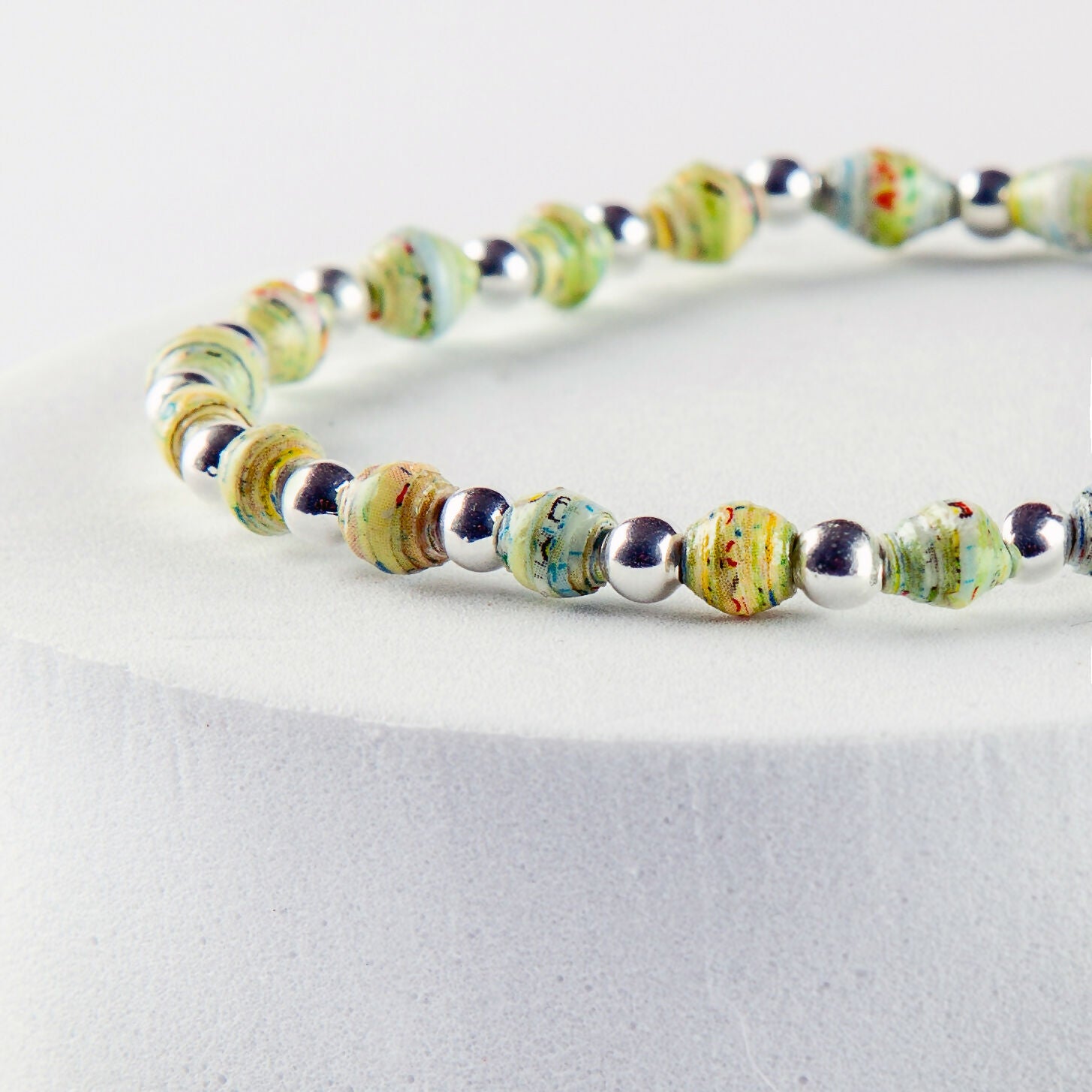 scotland map bracelet small silv-pl green 03