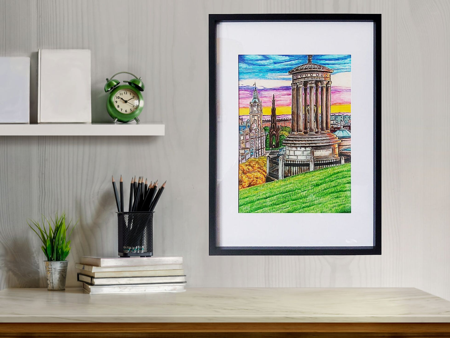 Edinburgh Carlton Hill Framed Giclee Art Print