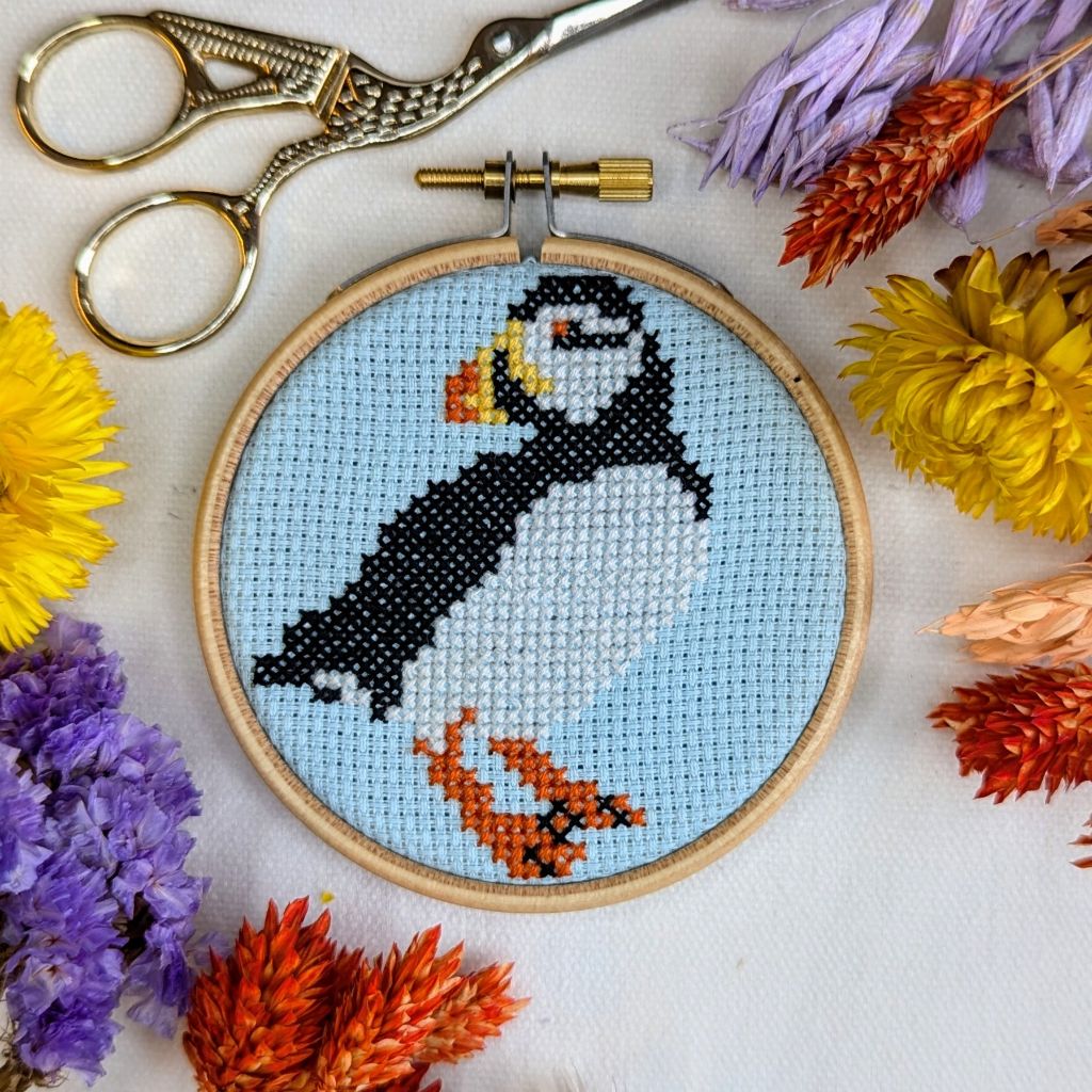 Mini Puffin Pattern Banknote Puffin Cross Stitch Kit – Scottish Design Exchange