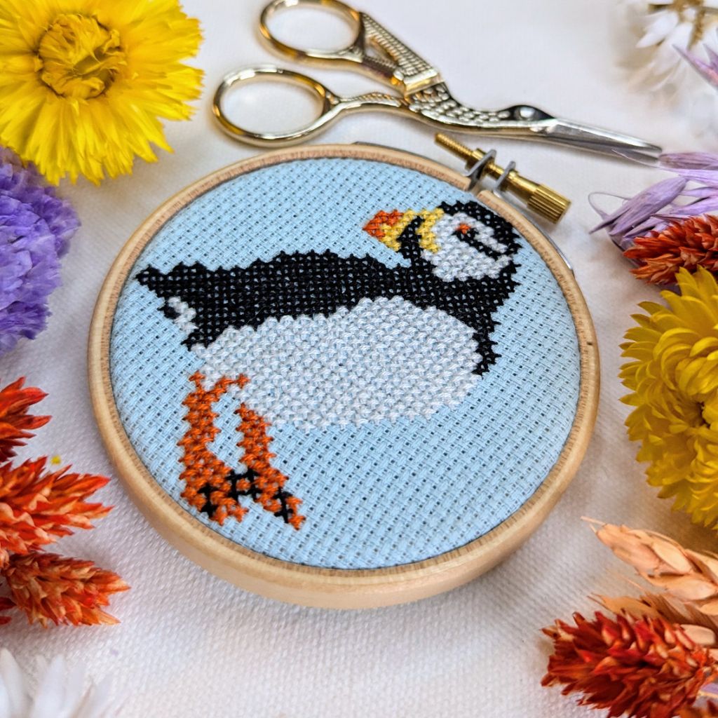 Mini Puffin Pattern Banknote Puffin Cross Stitch Kit – Scottish Design Exchange