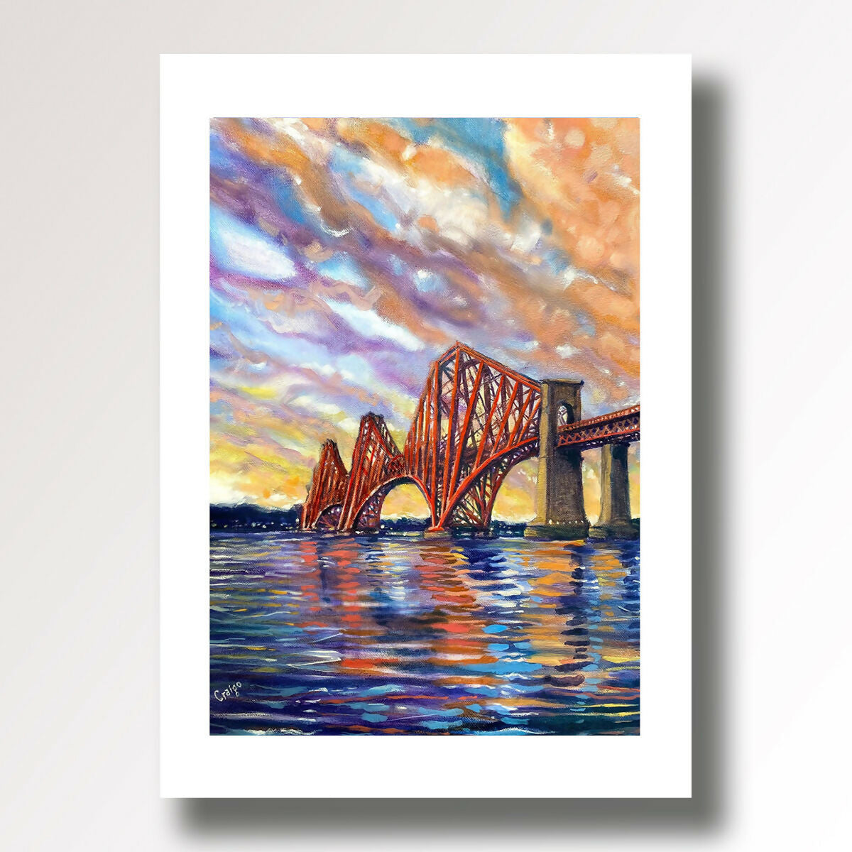 Forth Rail Bridge Giclee Fine Art Print from an original oil painting by Edinburgh Artist Craigo