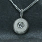Lab Diamond Solid Sterling Silver Pebble Pendant Necklace