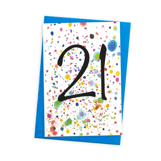 Unique 21st Birthday Card | 21st Anniversary Card with Coloured Envelope