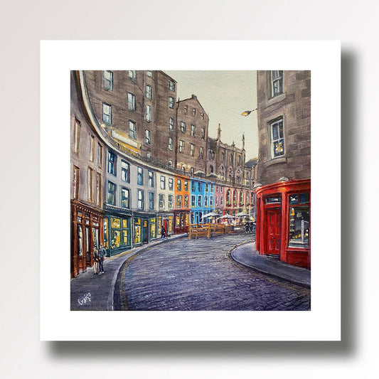 Victoria Street Edinburgh, Diagon Alley Harry Potter, by Scottish artist Craigo