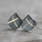 Oxidised Keum Boo 'X' Teardrop Studs