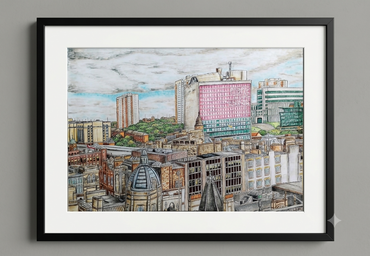 Glasgow Skyline, Framed Art Print