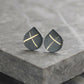 Oxidised Keum Boo 'X' Teardrop Studs