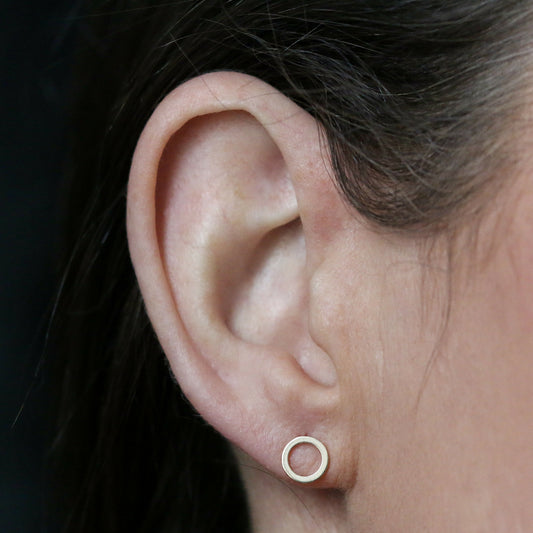 Solid 9ct Yellow Gold Polished Halo Studs