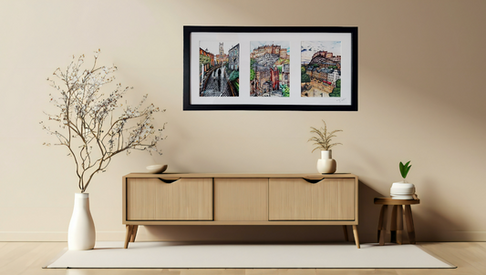 Framed Edinburgh 3 in 1 collage Print