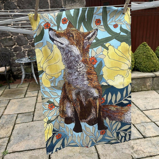 Spring Fox Tea Towel