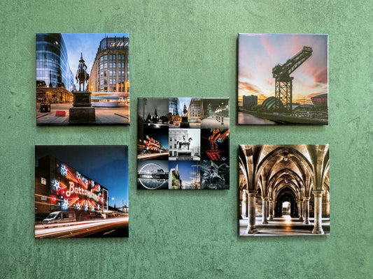 Glasgow Fridge Magnet Set | Set of 5 Iconic Glasgow Landmarks | Photography Magnets | Glasgow Gift