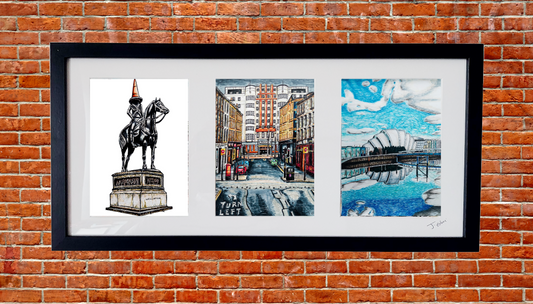 Glasgow 3 in 1 Collage Framed Art Print