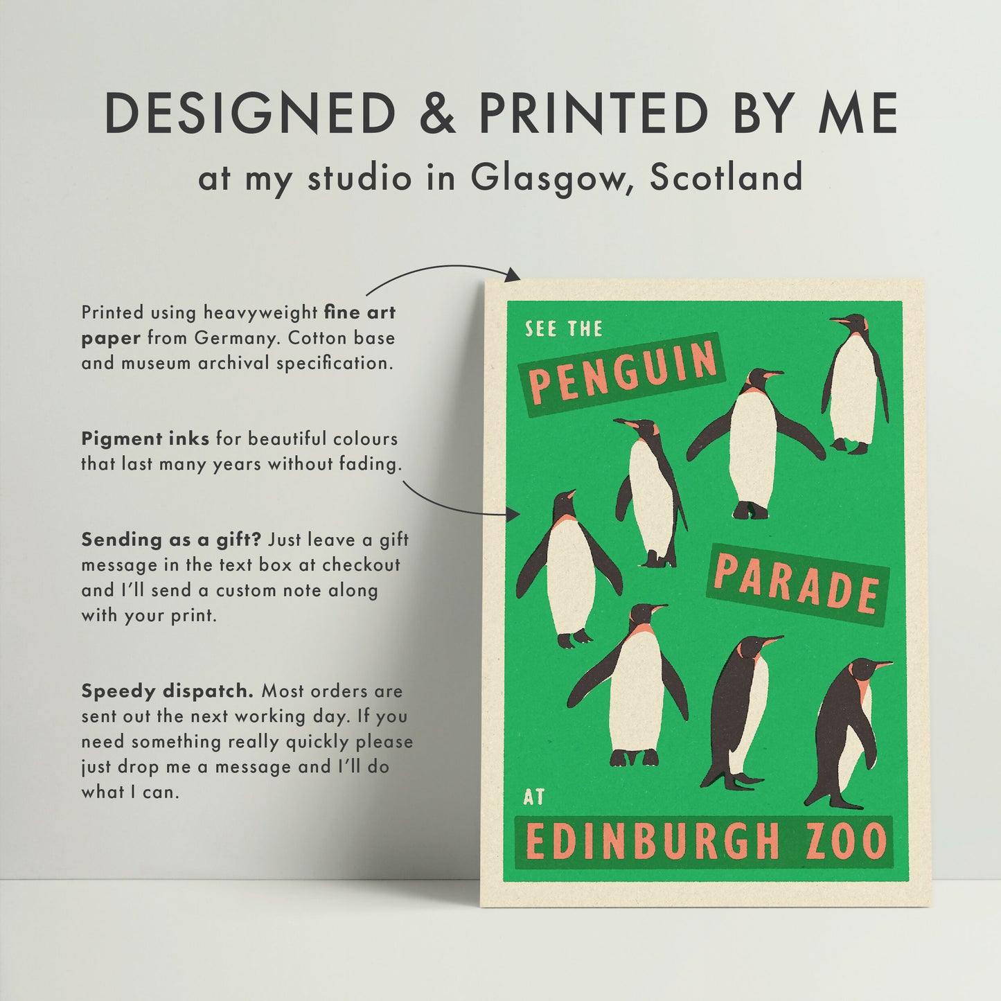Edinburgh Zoo Penguins Print