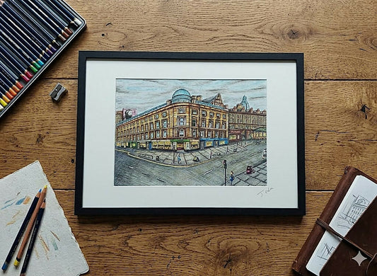 Glasgow Union Corner Building, Framed Art Print